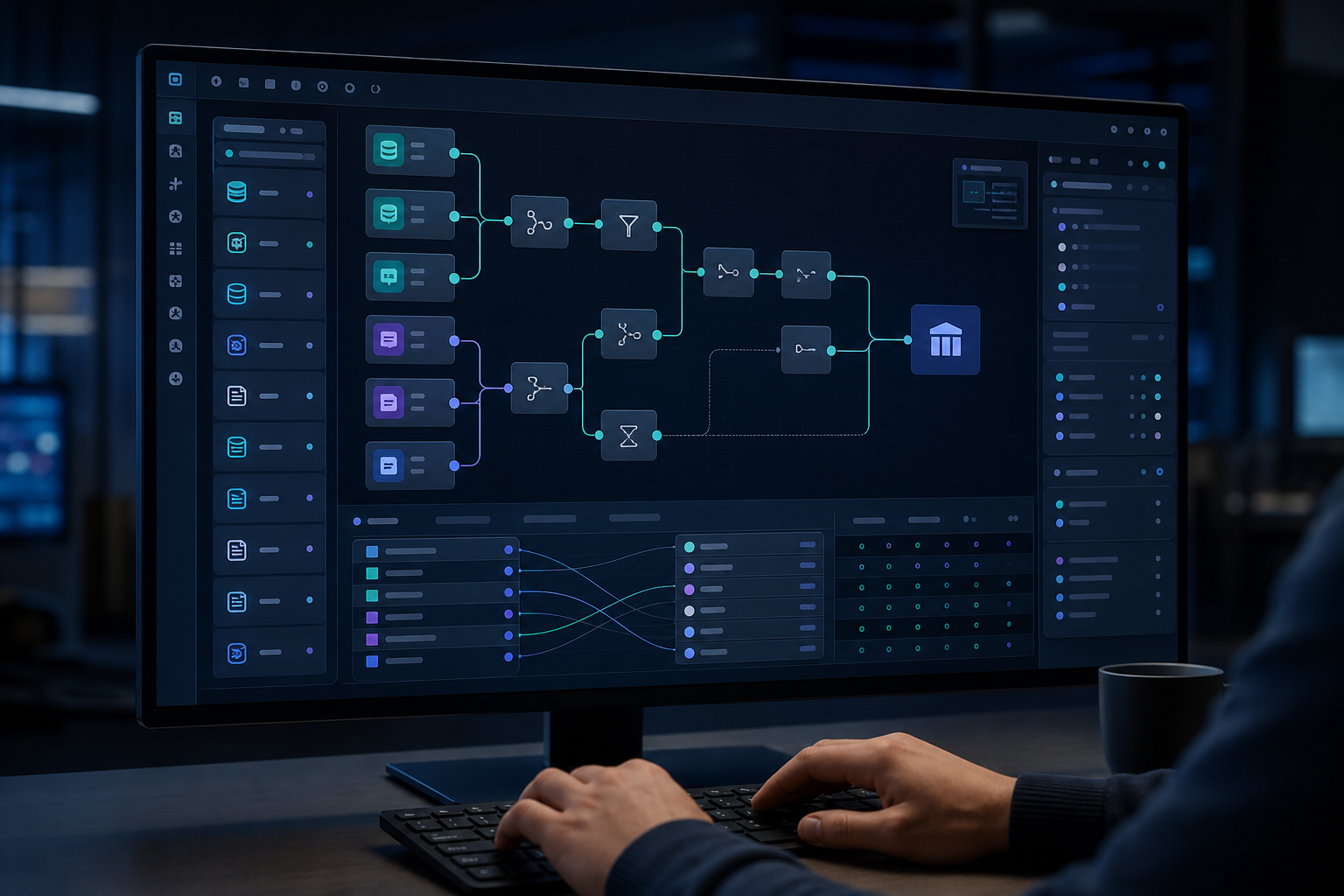 Visual drag-and-drop ETL workflow designer
