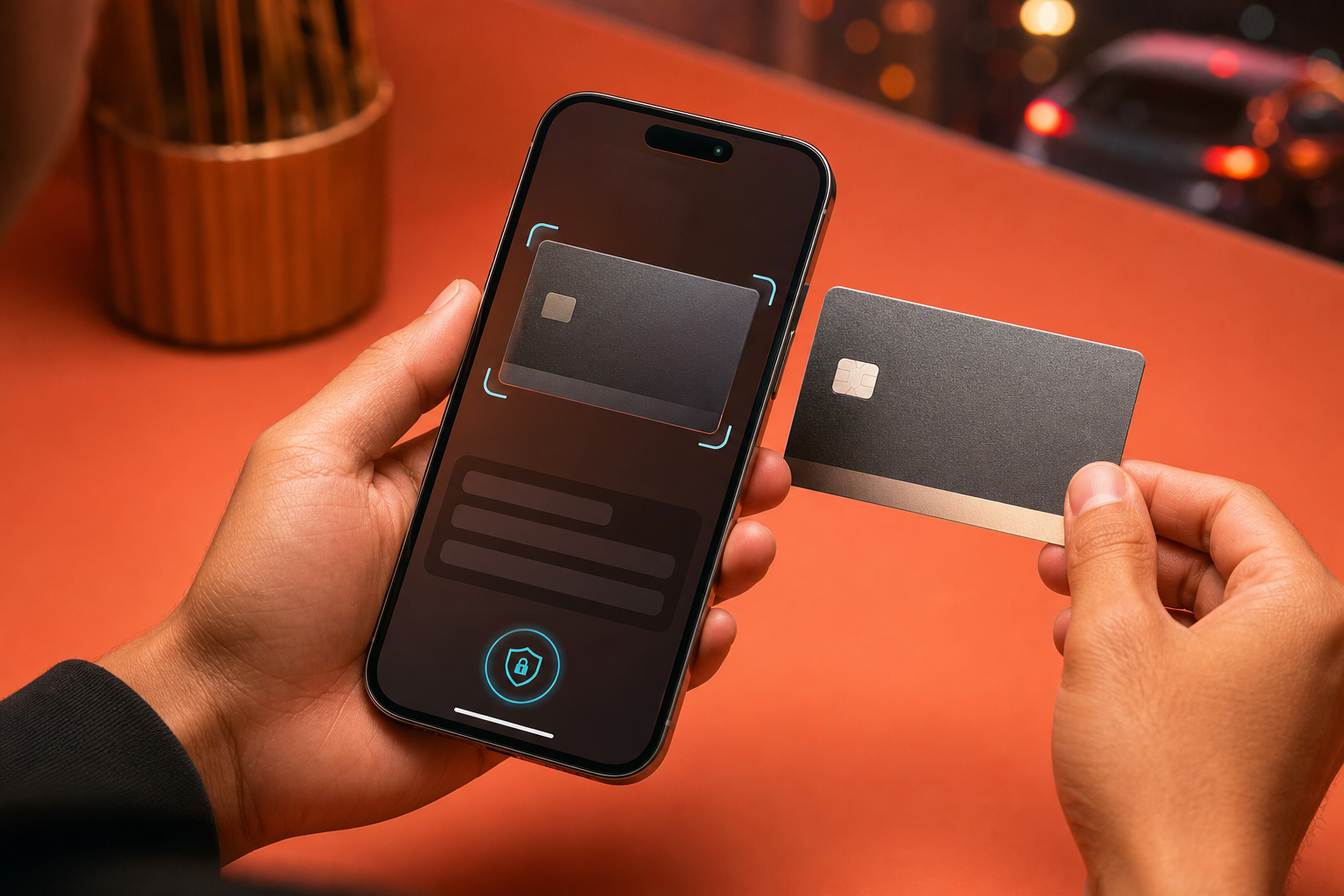 Mobile payment card scanning in the Ride Booking Application