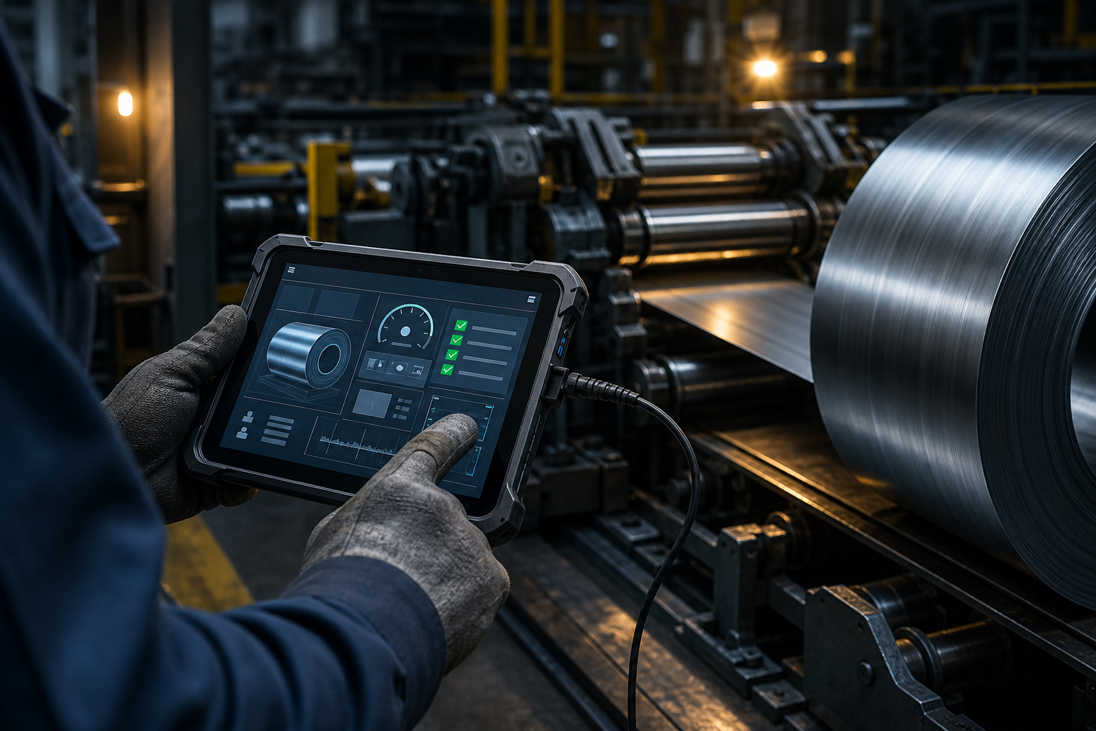 Rugged tablet quality inspection on a steel production line